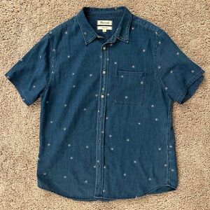 Madewell Men's Blue Short Sleeve Shirt